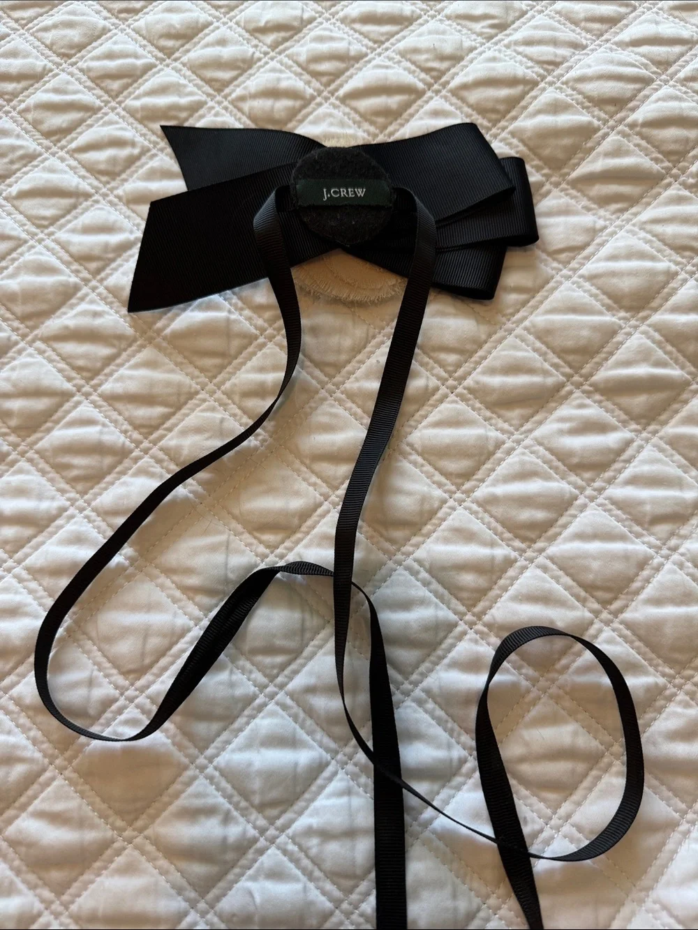J. Crew Cream Rosette Belt with Black Ribbon